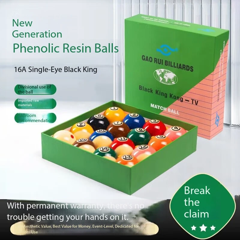 Black Eight Billiards Competition Grade Resin Billiards Balls TV Crystal Billiards Balls Set of Nine-Ball Bill, photograph 2