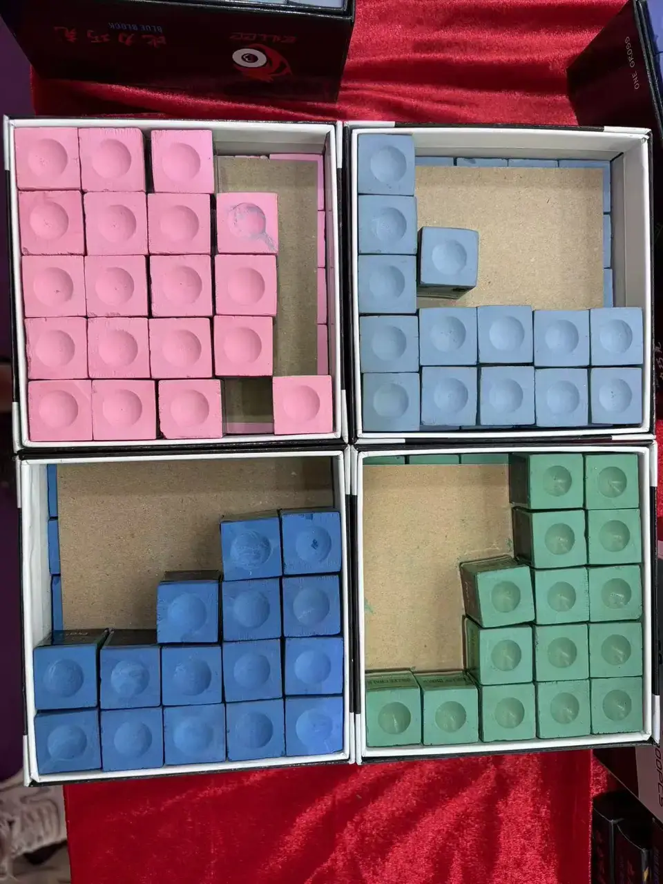 Factory Direct Bili 18A Pool Cue Chalk 100PCS Set –4 Colors Available, Professional Billiard Chalk for Pool Ha, photograph 4