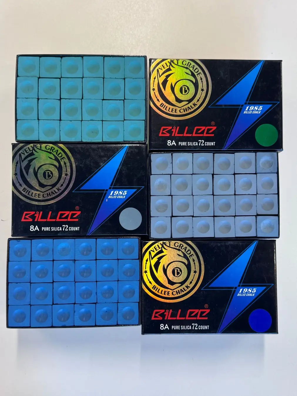 Factory Direct Bili 8A Pool Cue Chalk 72PCS Pack – 3 Colors Available Professional Billiard Chalk for Pool Hal, photograph 3