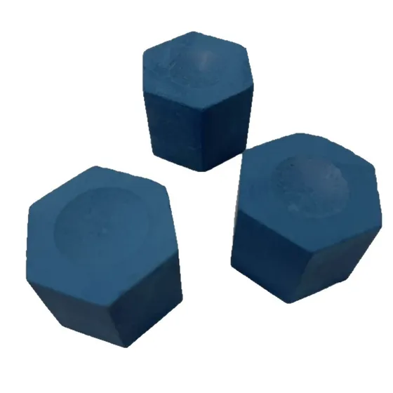 Factory direct sales of hexagonal chalk，blue oil-based billiard cue chalk.