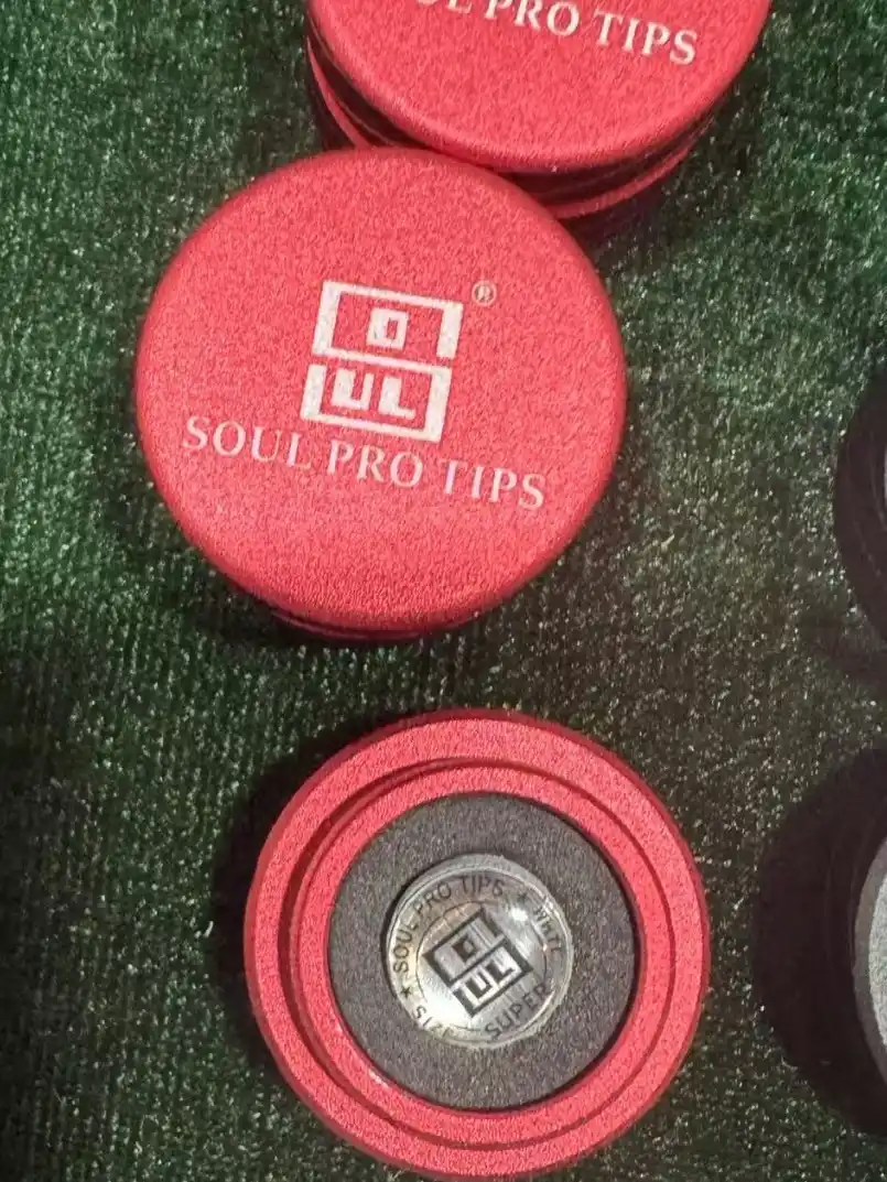 Factory Wholesale Premium Multi Layer Leather Pool Cue Tips Billiard Snooker Cue Tip Individually Packed, photograph 2