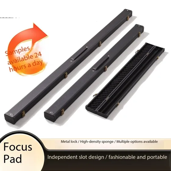 New billiard cue case with double slots, integrated through-cudgel, snooker cue with large head, 3/4 split des