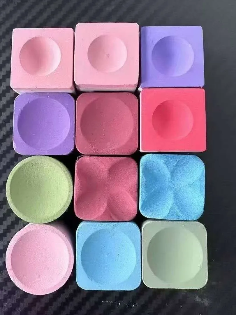 Premium Professional Billiard Chalk Square Round Hexagon Cross Pattern Pool Cue Chalk Individually Packed