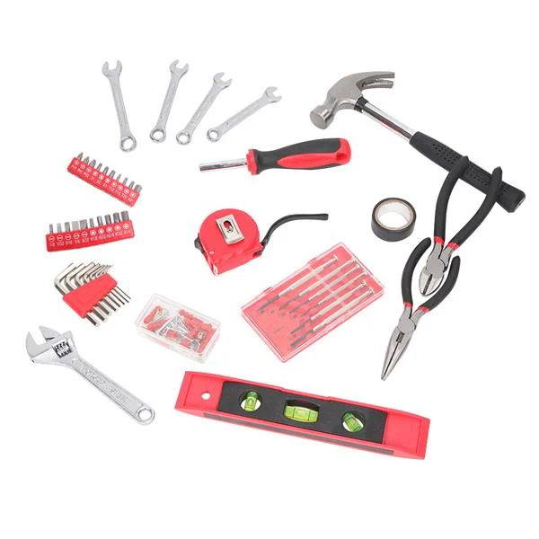 Insulation tape and hardware assortment in the plastic box compartment