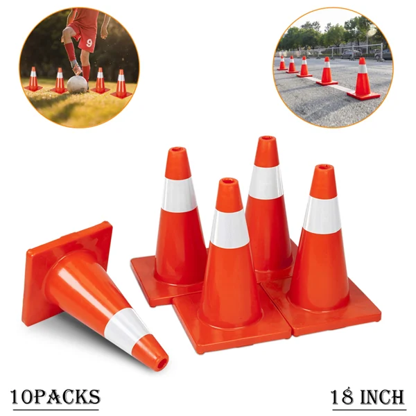 Cone placed on a wet surface to demonstrate water resistance and reflective visibility