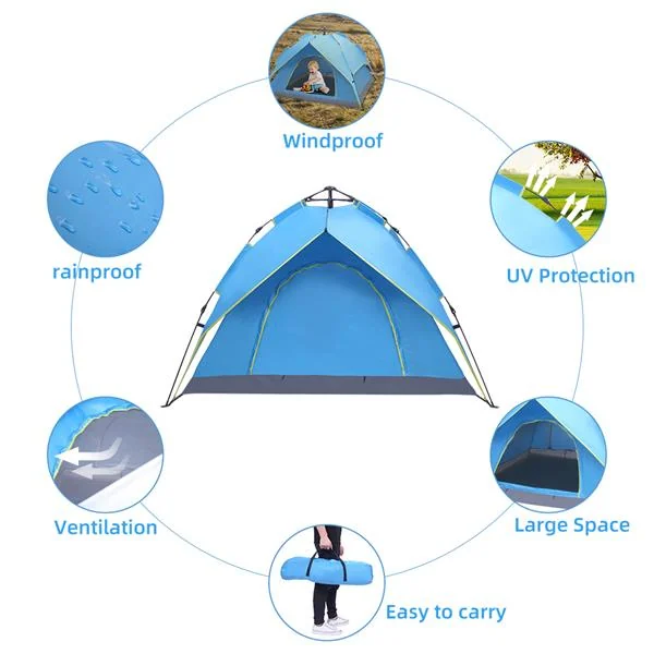 Tent viewed from above showing the 205 x 205 cm double-deck footprint