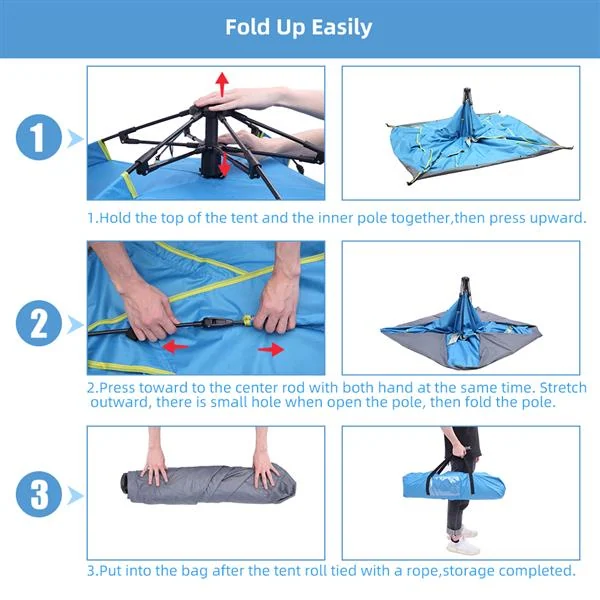 Tent packed flat in a carry bag for travel and storage