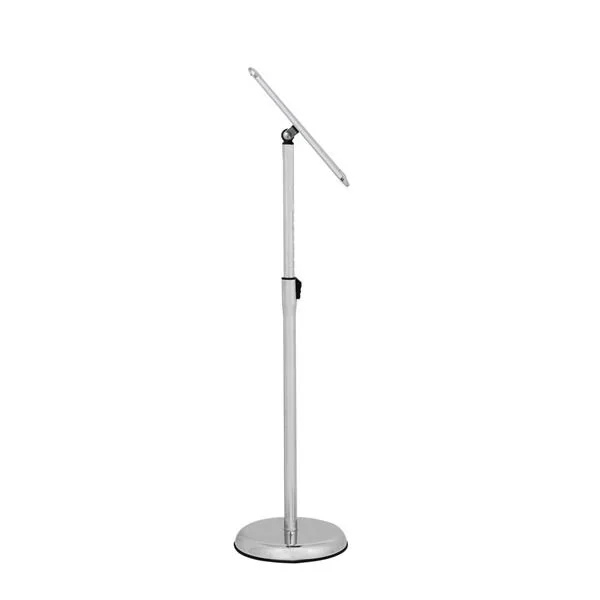 parts of the poster stand laid out on a table for assembly
