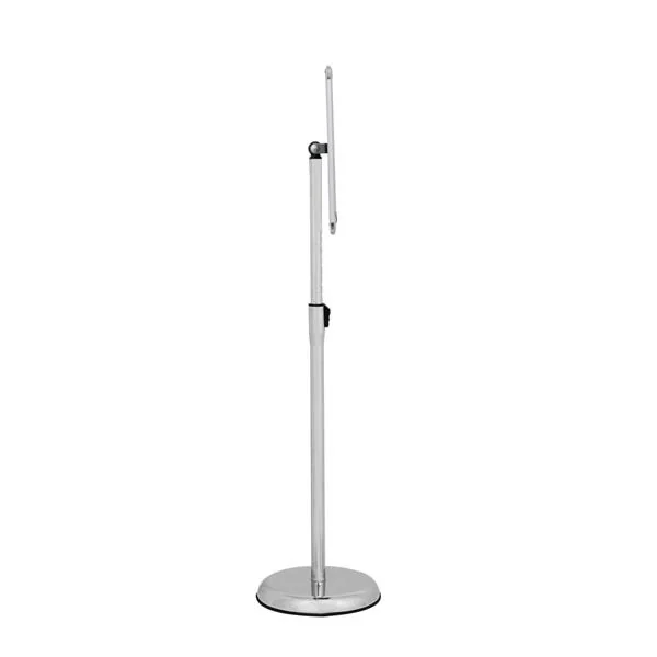 Hand rotating the poster stand to a new angle for better visibility