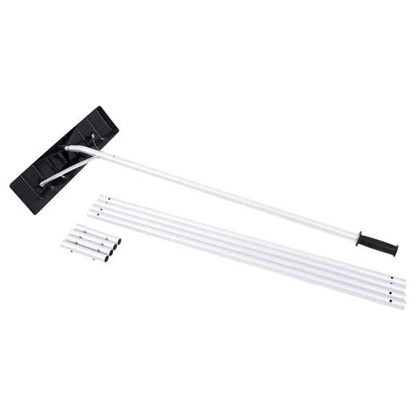 Rake disassembled into four 1.2-meter tubes and four sleeves