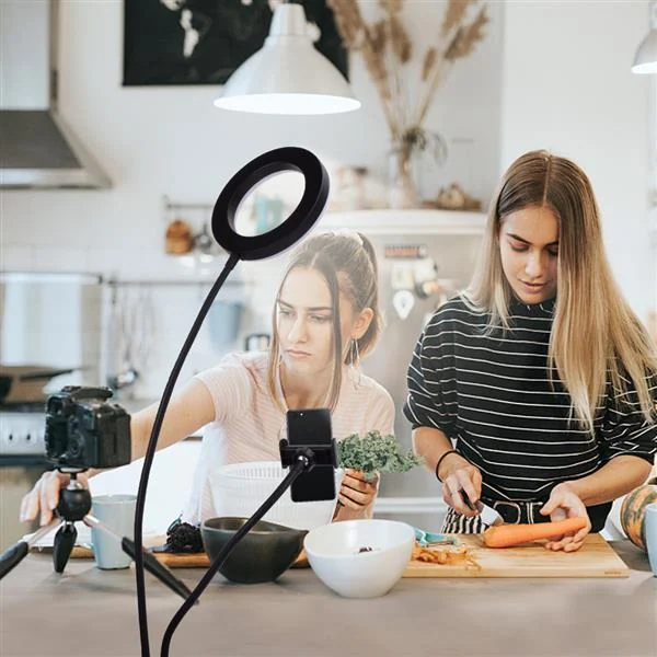 Light in white mode, used for product photography on a table