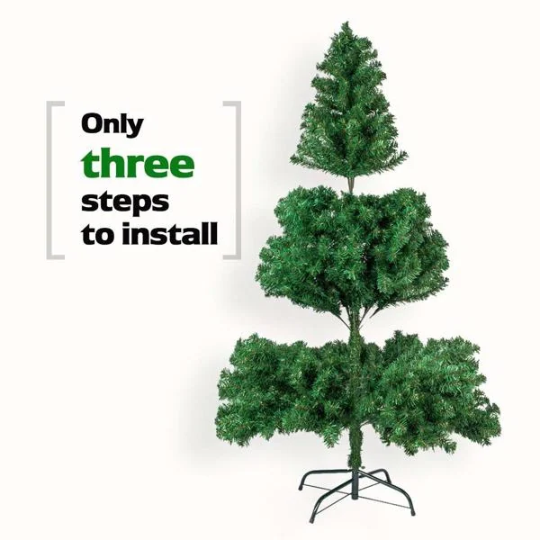Tree displayed in a retail store with holiday decorations around it