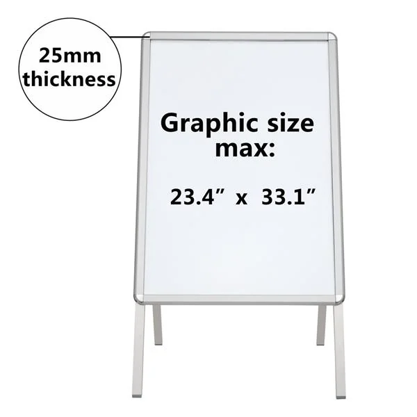 Detail of the 32mm frame width and silver finish on the aluminum structure