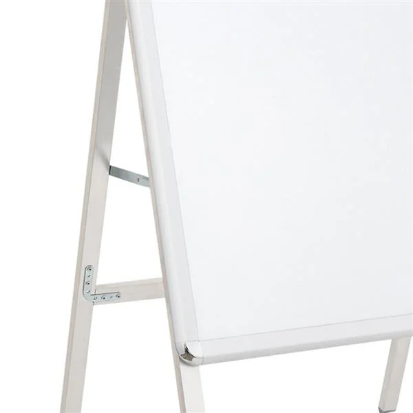 Back view of the A-frame showing the galvanized stainless steel panel and snap frame