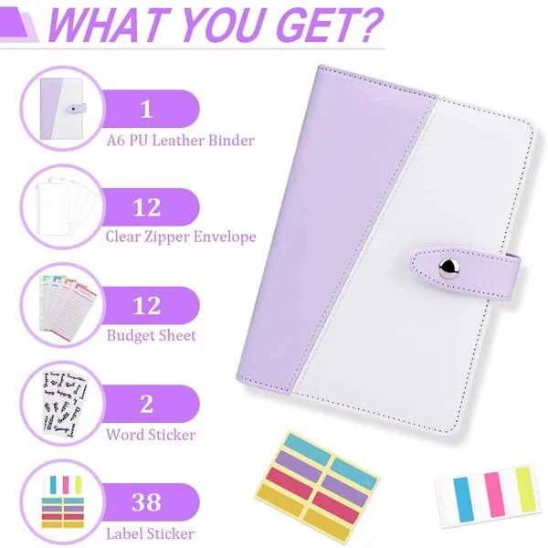 Binder next to a pen, ID card and business card in the pen loops