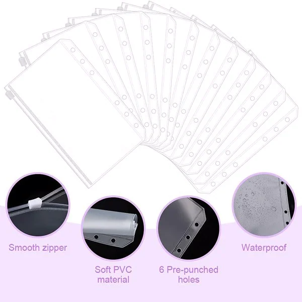 Binder placed in a handbag showing portability and compact size