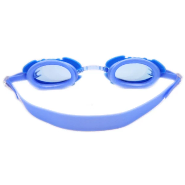 Child wearing the goggles and cap, ready to swim in a pool