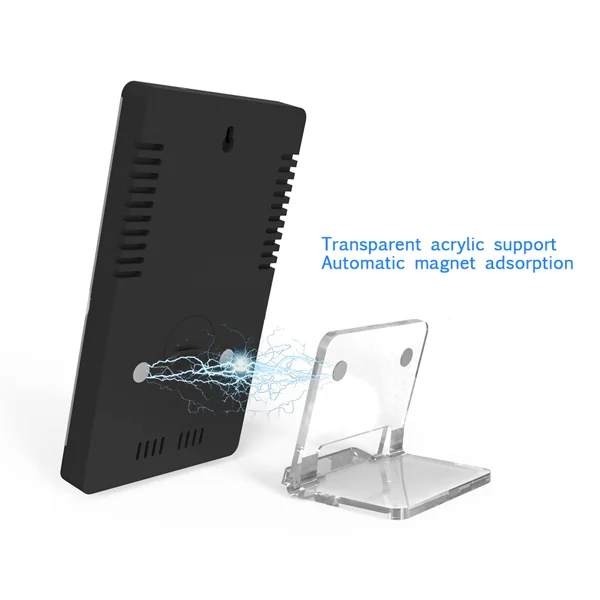 Digital LED Mirror Surface Alarm Clock with USB Charging Ports, product photo 6