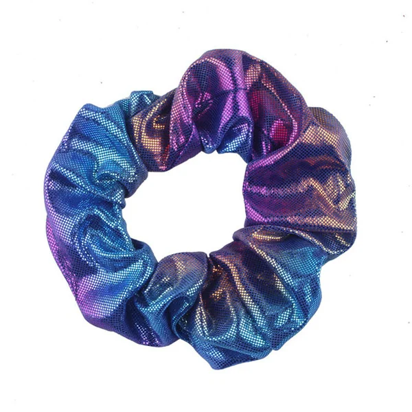 Detail shot of the stitching and elastic ends of the hair tie