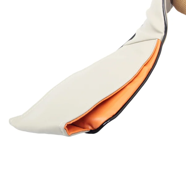 Front view of the massage cape with the PU leather surface and stitching details