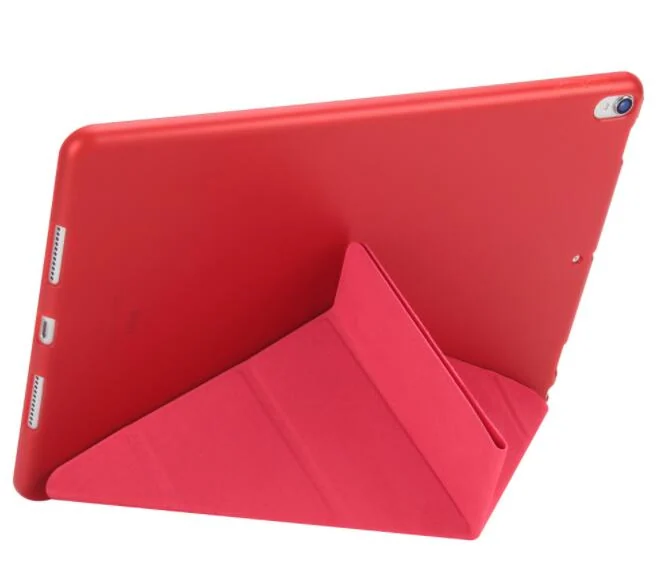 Top-down view of the case with the iPad inserted, showing precise alignment of ports and buttons