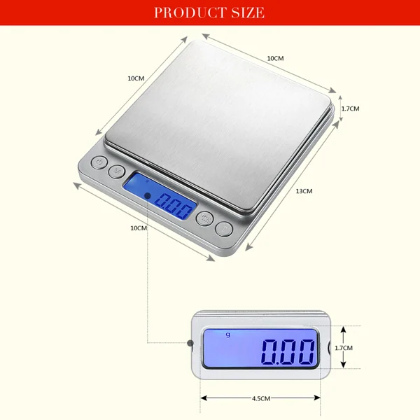 Scale on a table with a recipe card and measuring spoons nearby