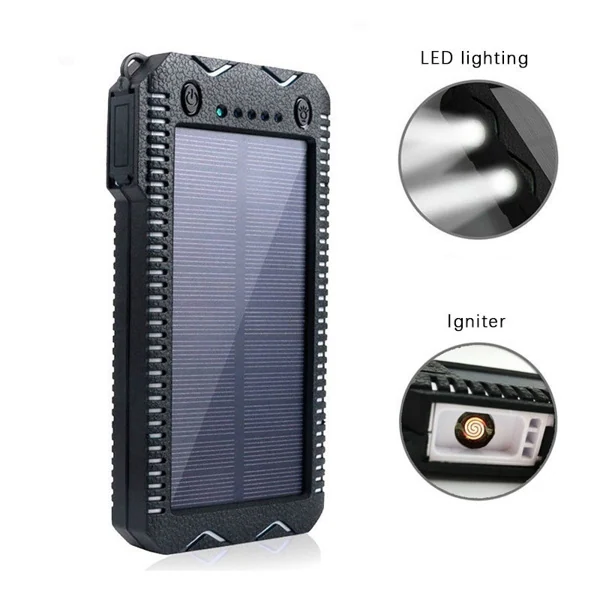Retail packaging and power bank shown together for reference