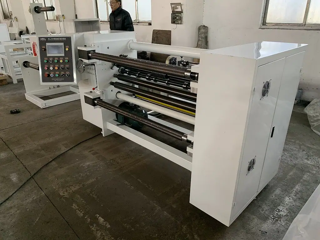 M-1300 automatic slitting machine in a factory setting