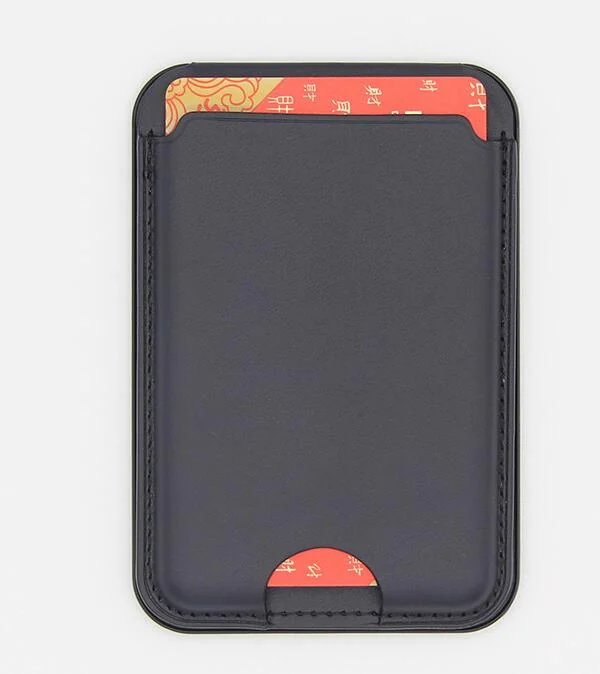 Side view of the foldable card case showing the hinge and thickness