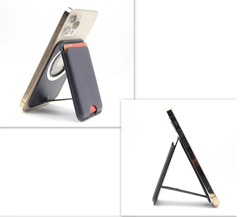 Close-up of the magnetic phone holder section with the phone attached
