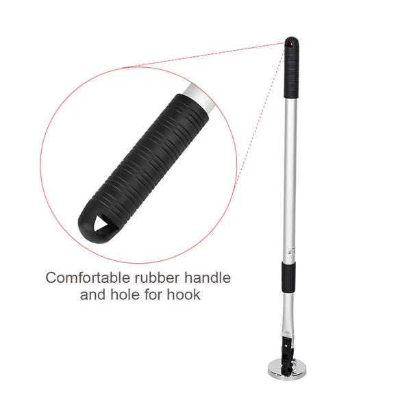 Telescopic handle collapsed to 28 inches, showing compact storage size