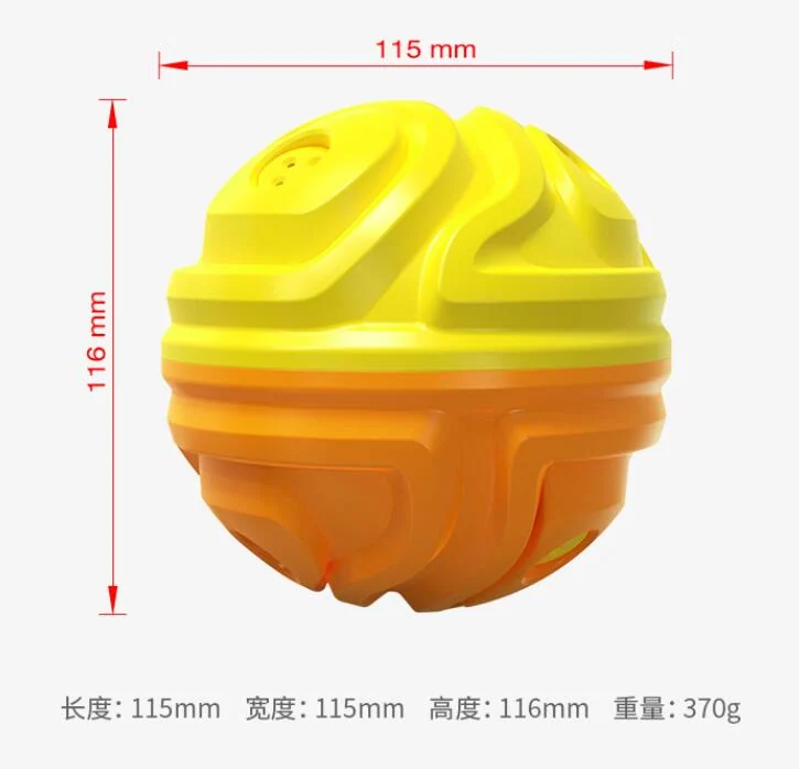 Food-leaking toy placed on a table with kibble inside, showing the leak mechanism