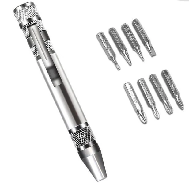 Close-up of the pen body showing the bit holder and size markings