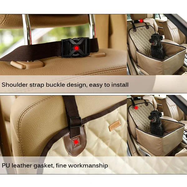 Adjustable shoulder strap and buckle attachment points on the car seat headrest and seat side