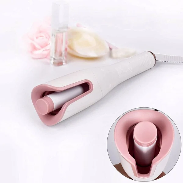 Side view of the curling iron showing the non-slip handle and power cord