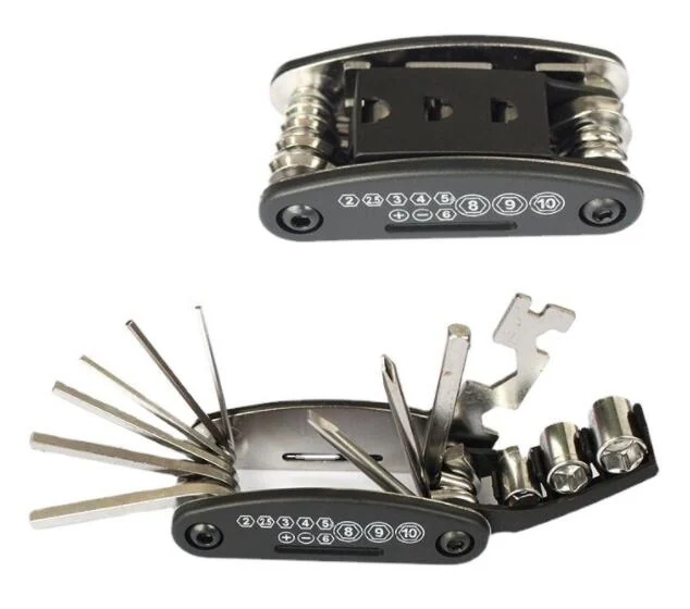 100-piece box of folding bicycle repair tools stacked in a warehouse