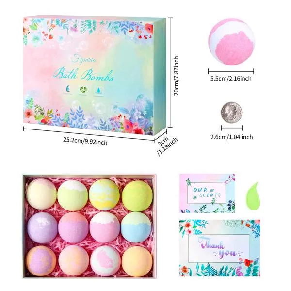 Side view of the gift set showing dimensions and packaging design