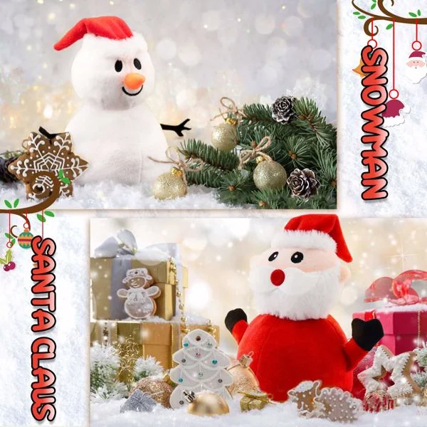 Plushie being flipped from Santa side to snowman side in a child's hand
