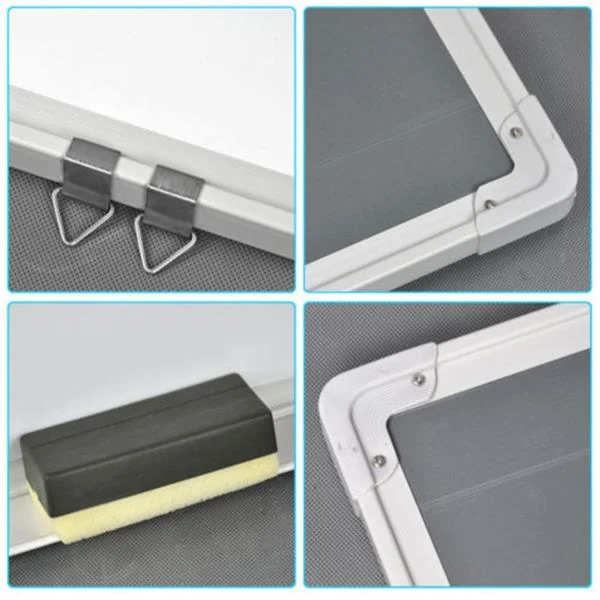 Side view showing the aluminum frame and zinc back of the whiteboard