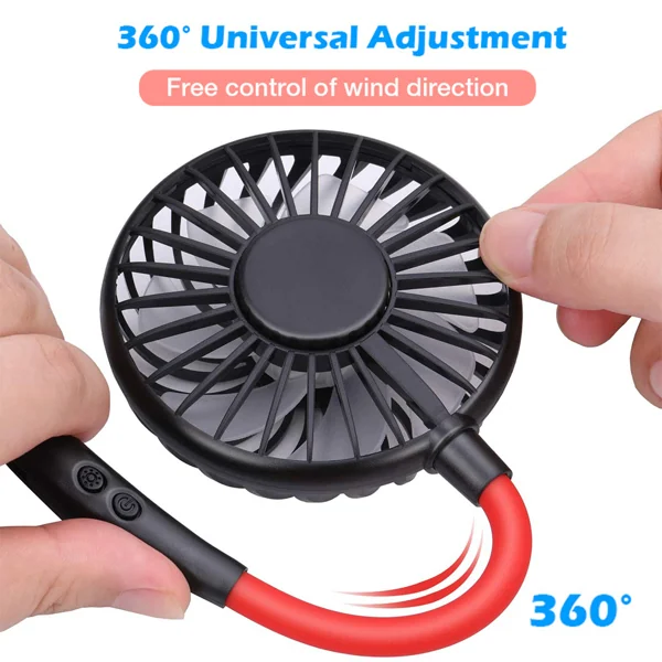 Fan in use on a desk with a laptop, showing the airflow direction