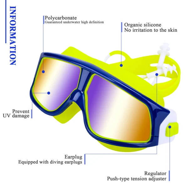 Pair of swimming goggles placed on a poolside surface with a towel nearby