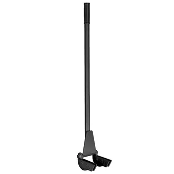 Black 44-inch pallet buster tool with long straight handle and forked nail-removal pry head on white background