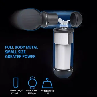 Flat head attached to the massage gun, showing use on the lower back