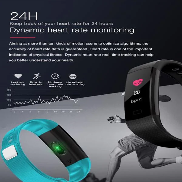 Watch face showing real-time heart rate and step count in a fitness app