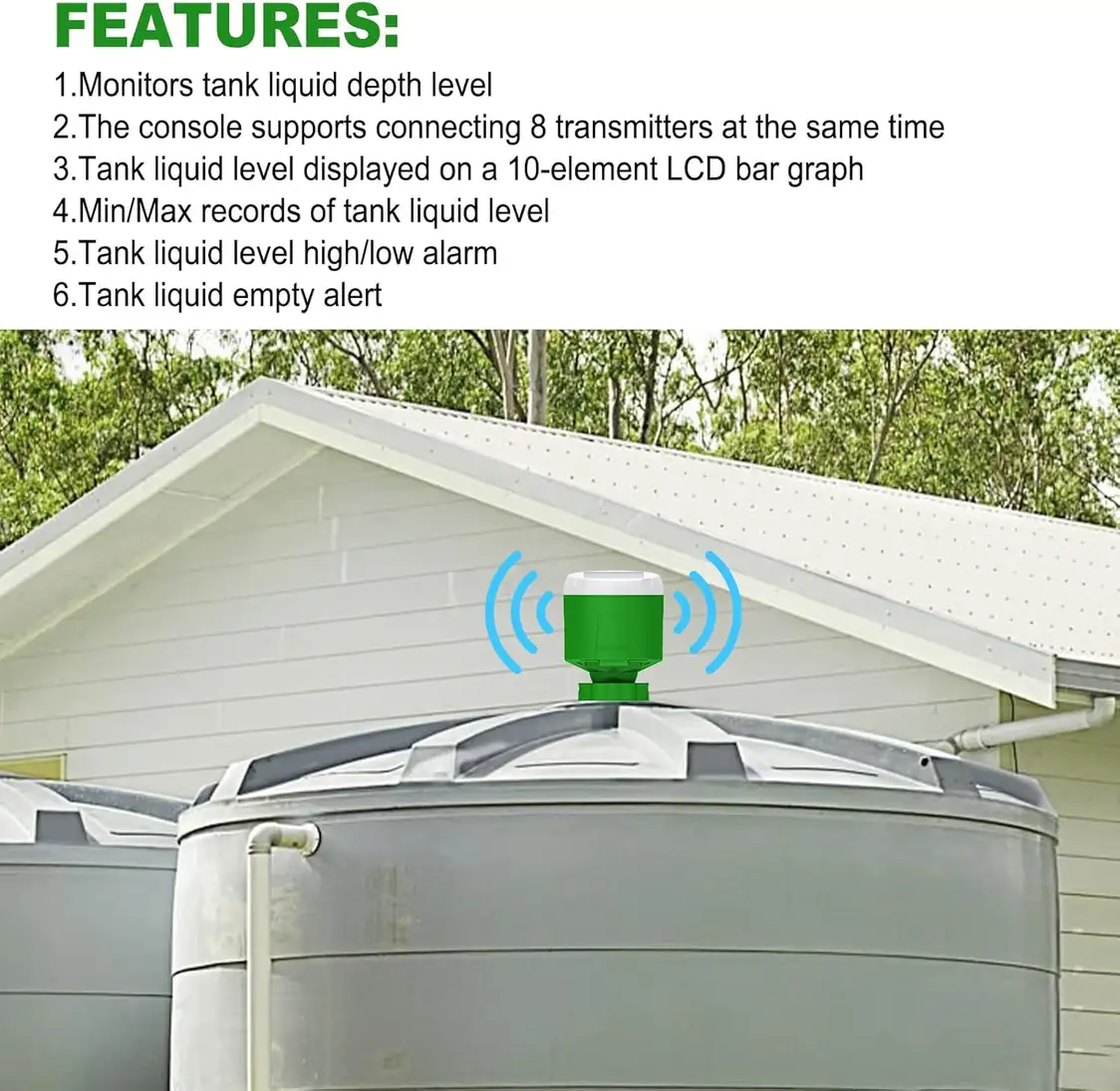 FT-0024 8 or 16 channel Wireless Ultrasonic Tank Liquid Level Meter - view 9