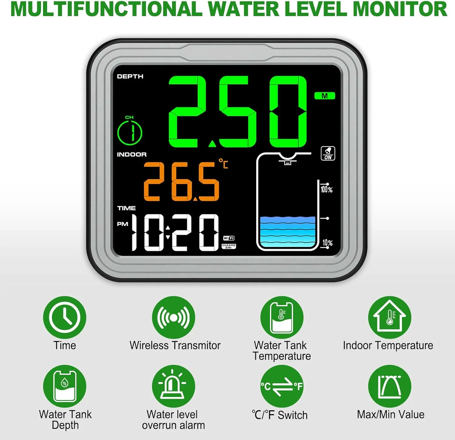 FT-0024 8 or 16 channel Wireless Ultrasonic Tank Liquid Level Meter - view 6