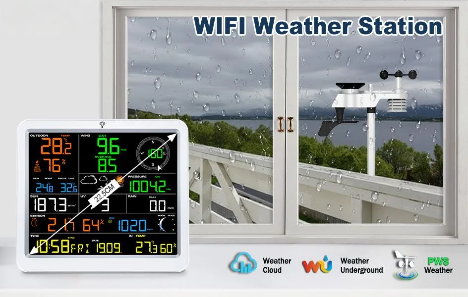 FT0390 WIFI Large Screen Professional Weather Station with CO2 - view 7