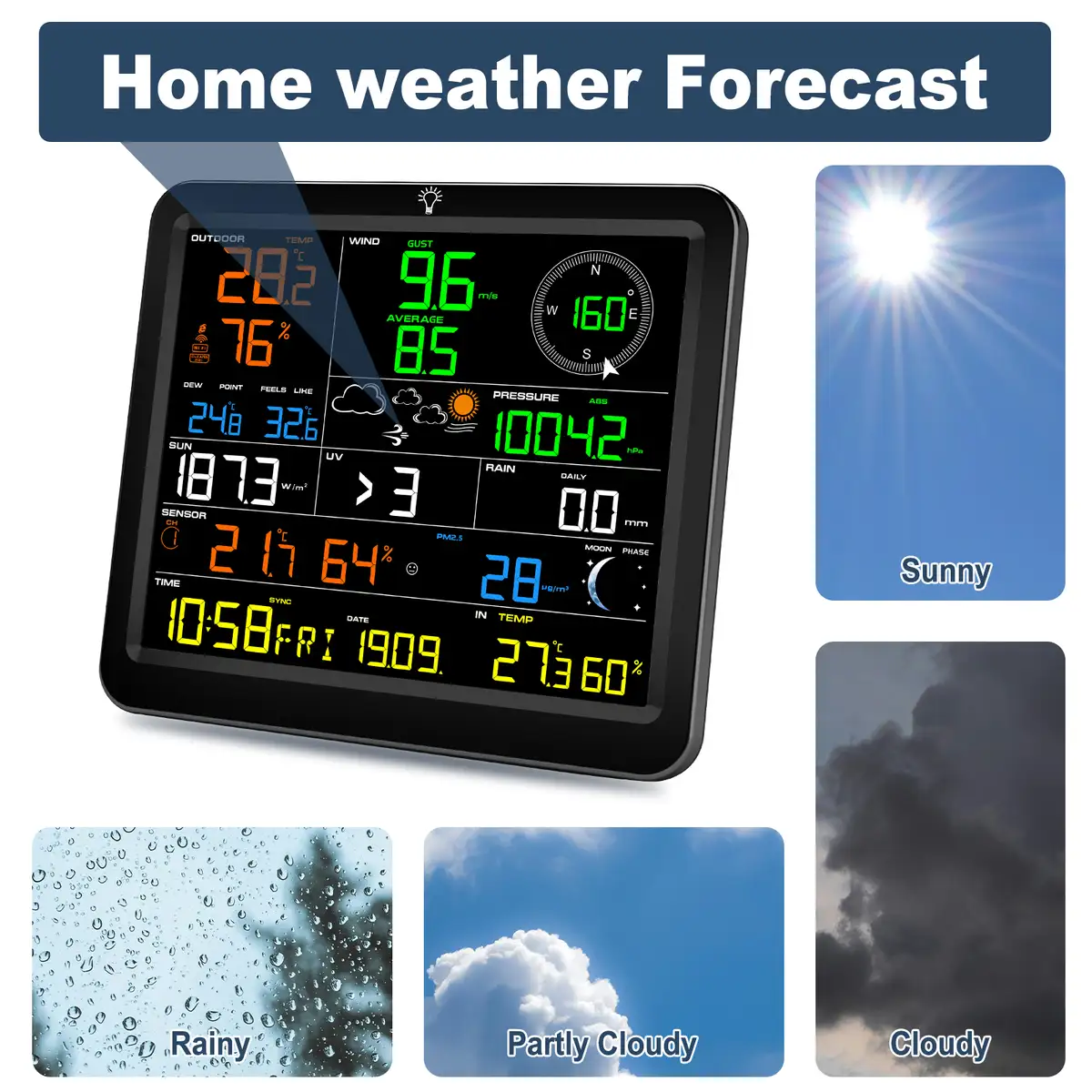 FT0390 WIFI Large Screen Professional Weather Station with PM2.5 - view 5
