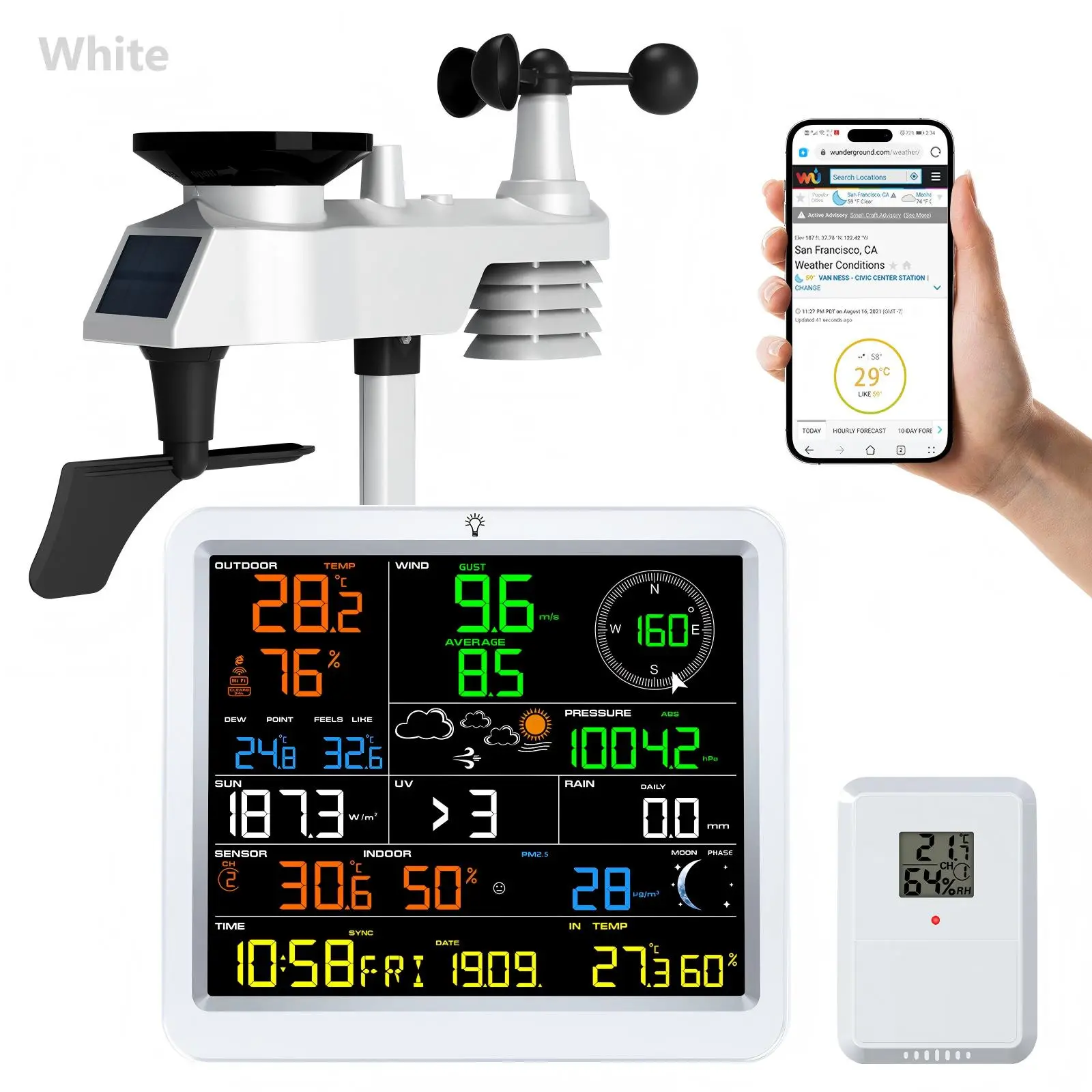 FT0390 WIFI Large Screen Professional Weather Station with PM2.5 - view 3