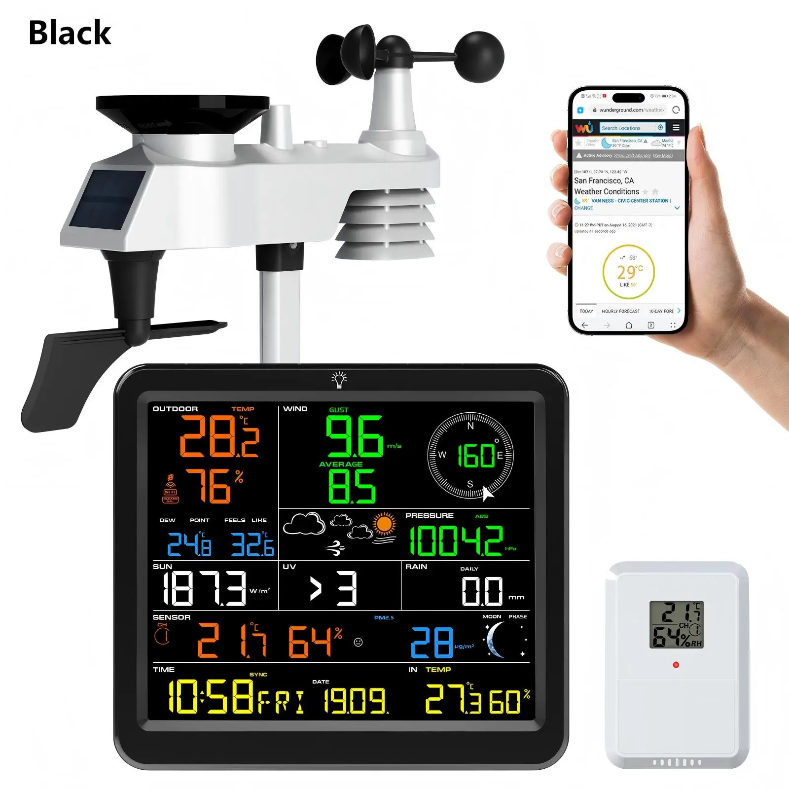 FT0390 WIFI Large Screen Professional Weather Station with PM2.5 - view 2